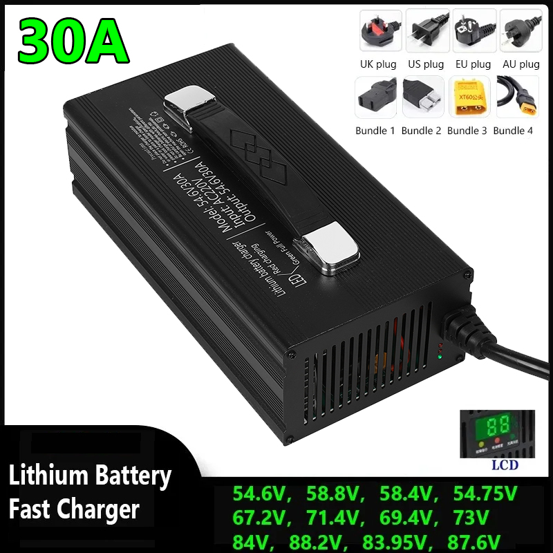 84V 20A Smart Charger - Caricabatterie rapido agli ioni di litio